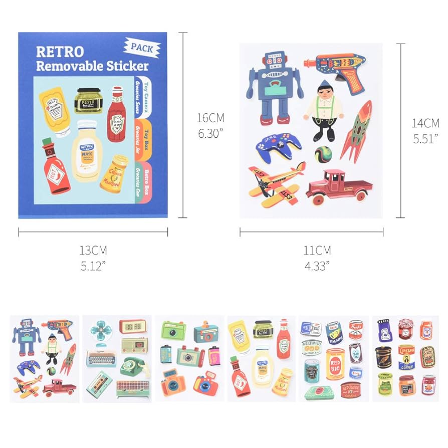 Amazon.co.jp: モノライク リムーバブル レトロ ステッカー